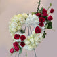 Eternal Love: White Heart of Roses with Crimson Arrow.