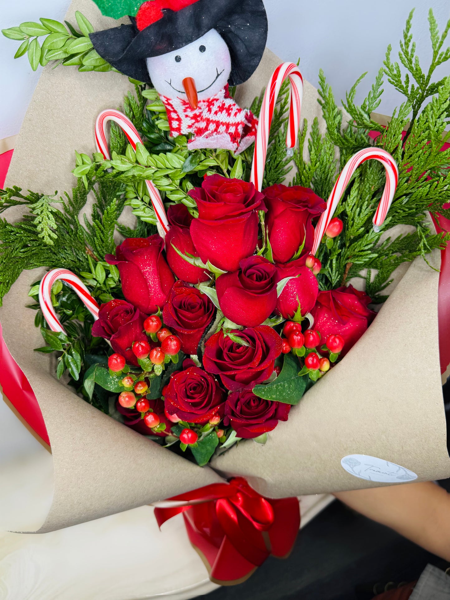 Candy Cane Christmas Roses