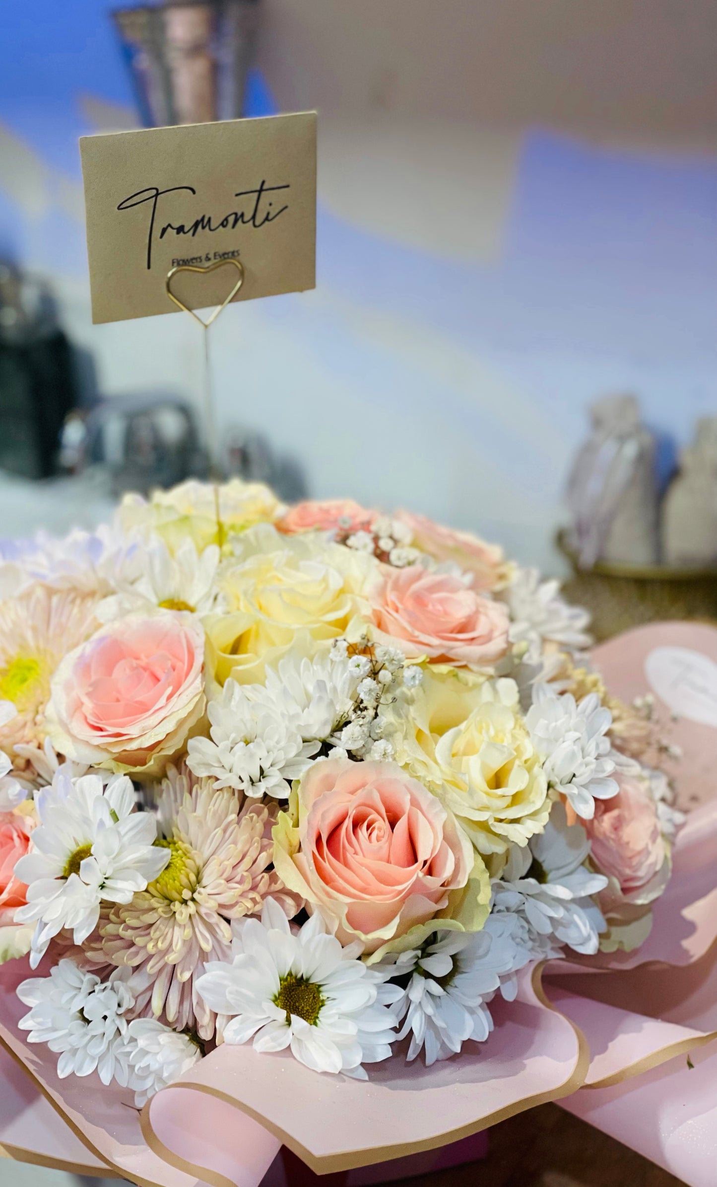 Pastel Serenade: A Symphony of Daisies and Rose