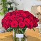 Crimson Romance red premium roses arrangement