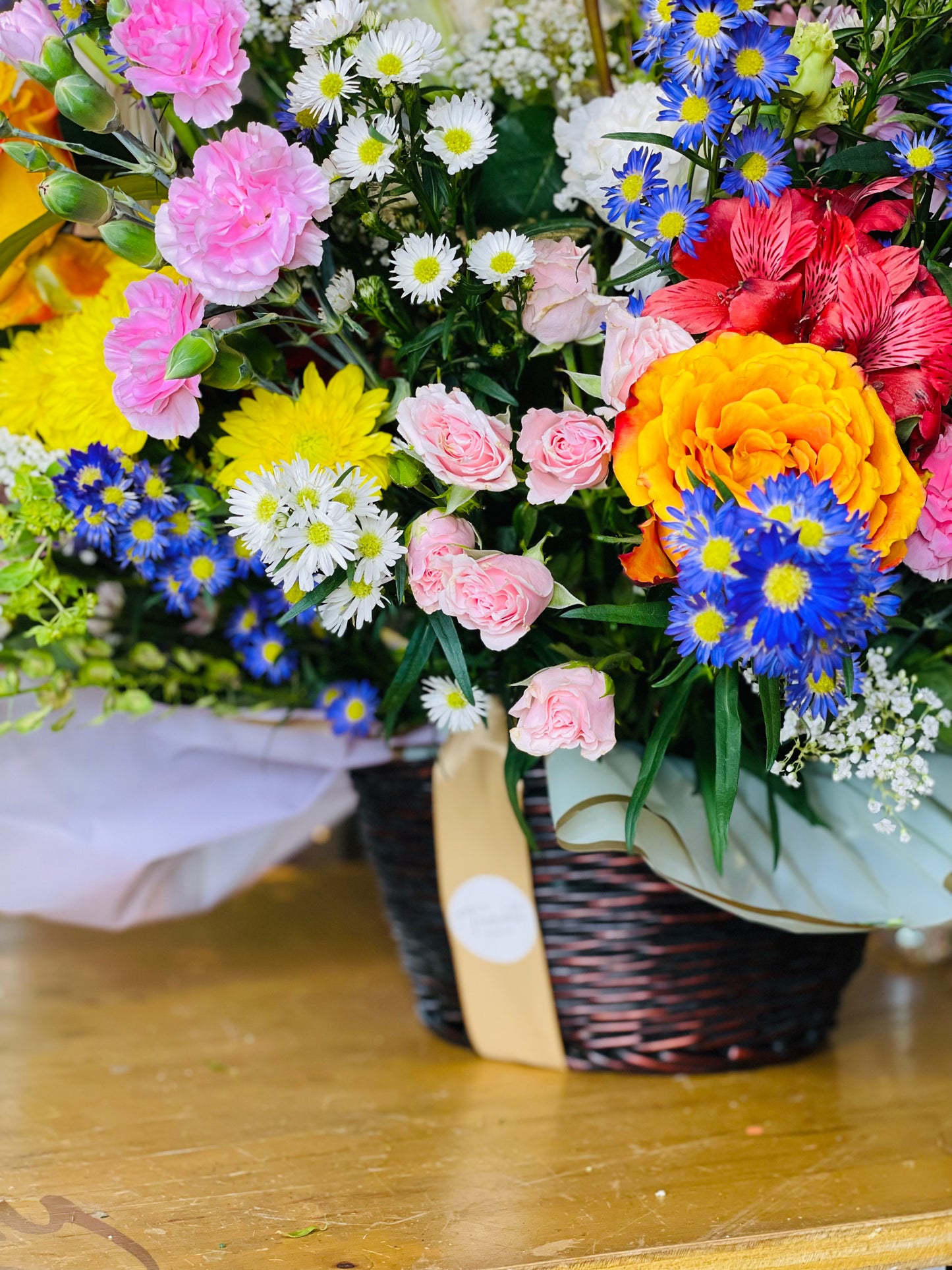 Peacock Blooms: A Colorful Floral Arrangement