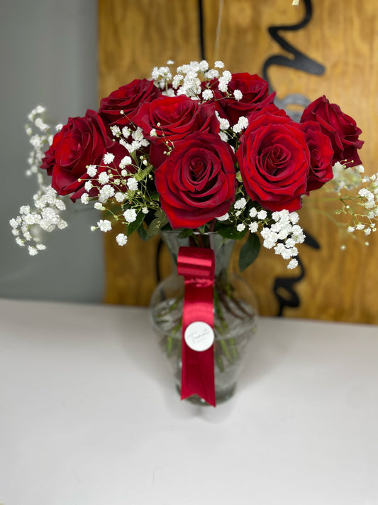 Our Love red roses arrangement