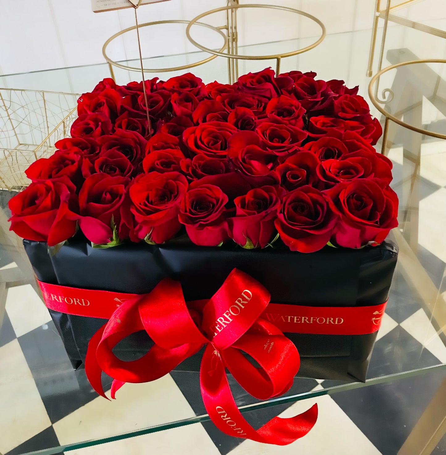 Majestic Box of 50 Red roses - Tramonti Flowers & Events