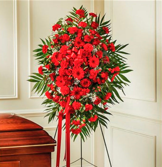 Red standing spray - Tramonti Flowers & Events