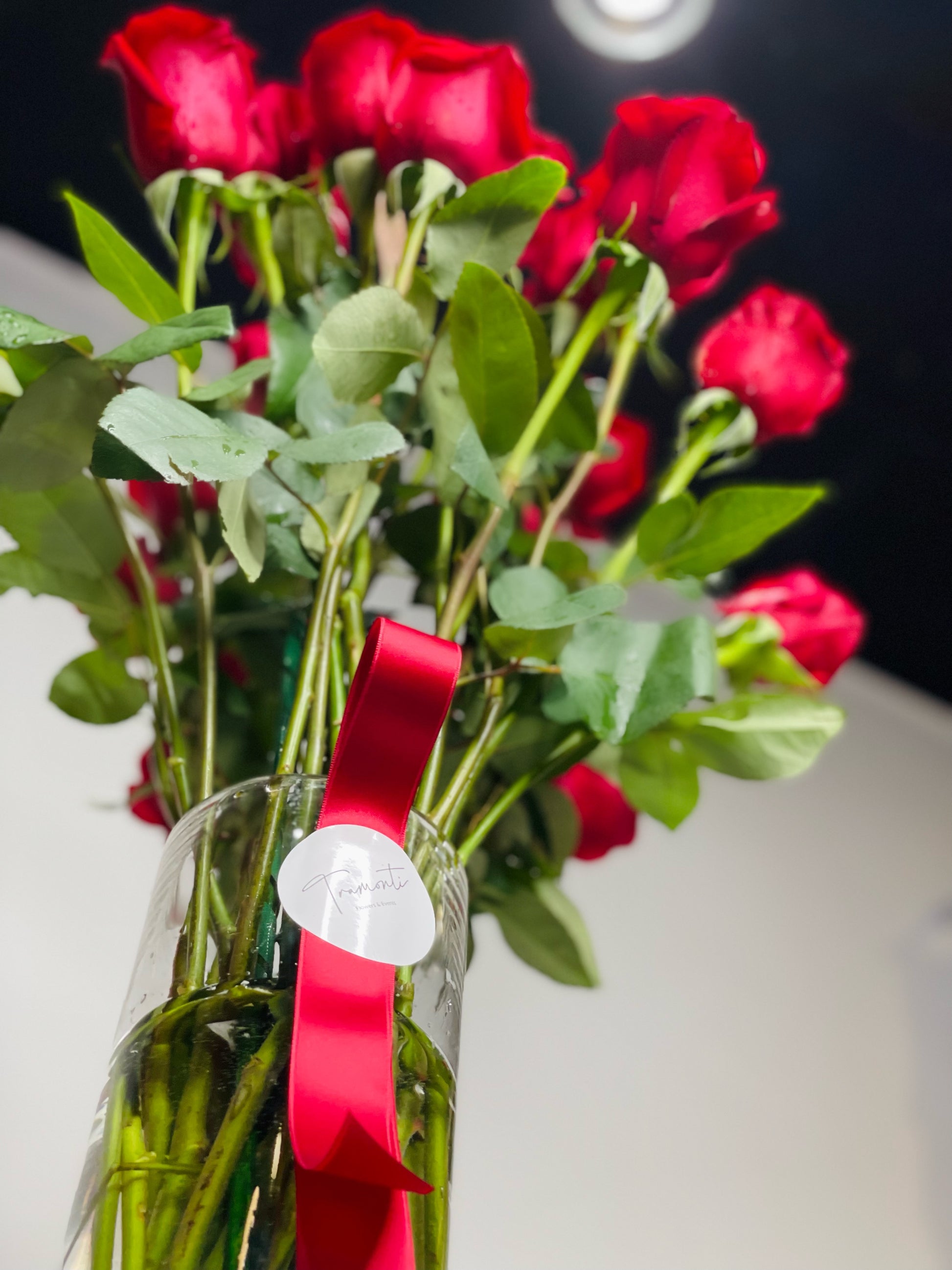 24 Large Red Roses - Tramonti Flowers & Events