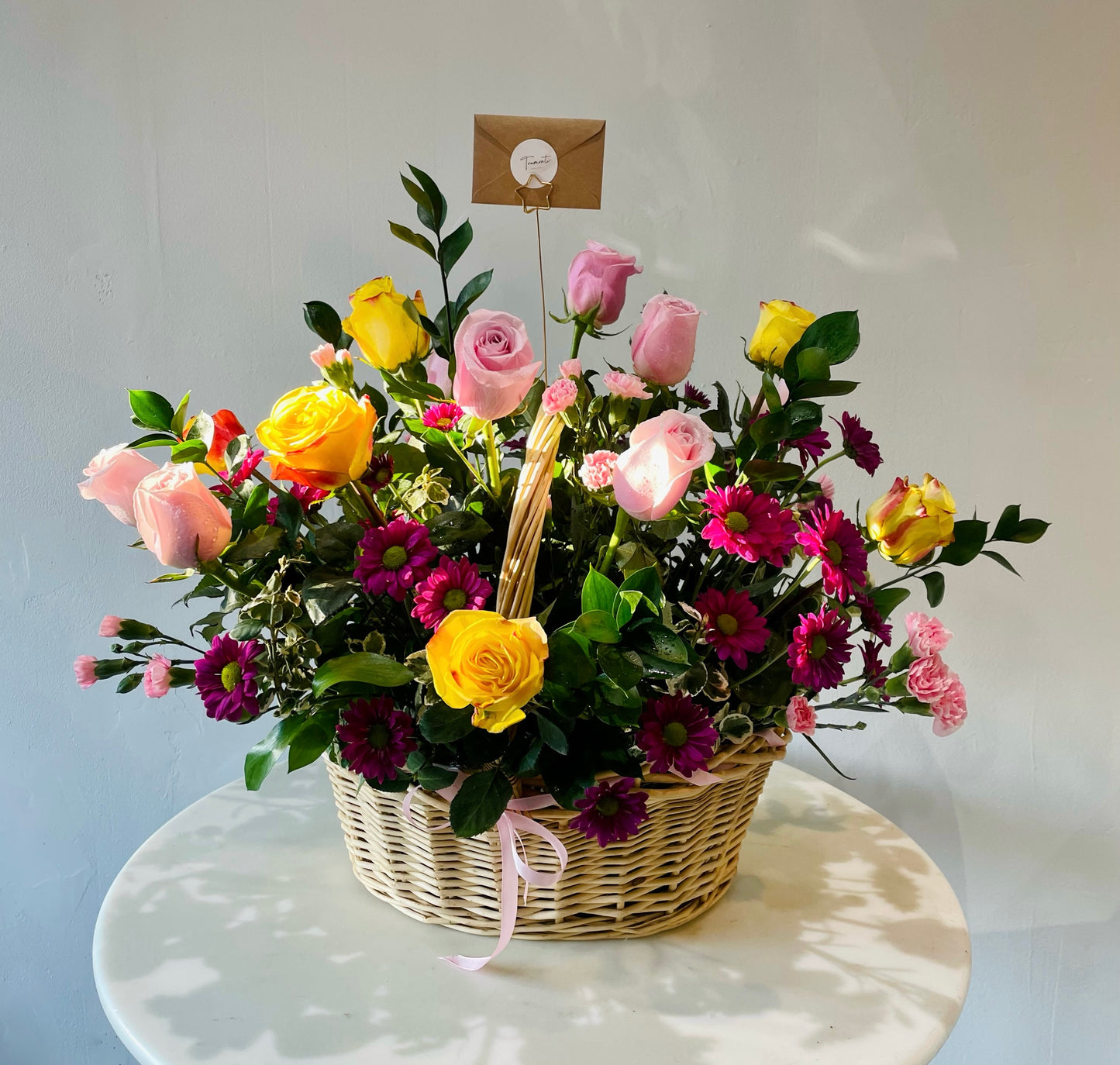 Colors of Happiness Basket - Tramonti Flowers & Events