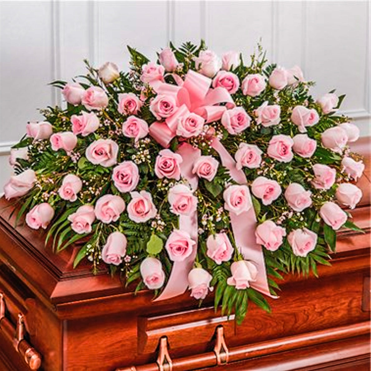 In our memories Half Casket Cover - Tramonti Flowers & Events